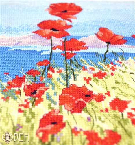 Summer,sea,poppies 1028 Counted Cross Stitch Kit