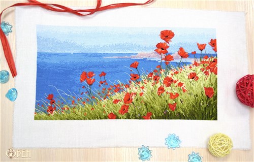 Summer,sea,poppies 1028 Counted Cross Stitch Kit