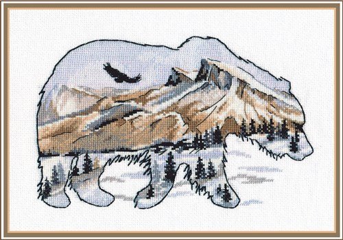 Animal world. Bear 1052 Counted Cross Stitch Kit