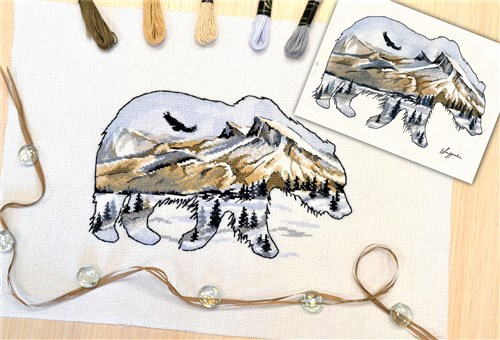 Animal world. Bear 1052 Counted Cross Stitch Kit
