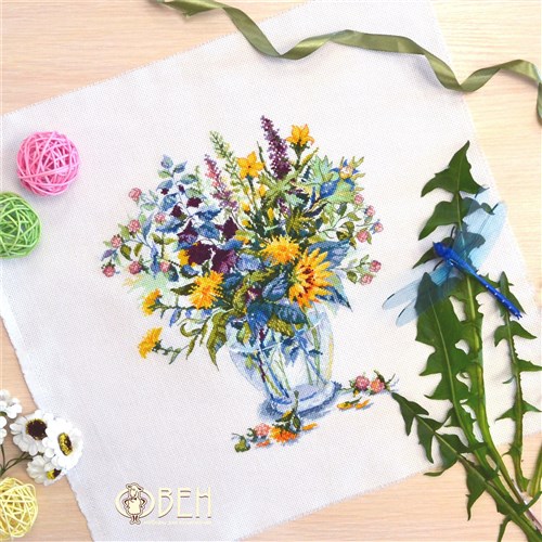 Bouquet with dandelions 1072 Counted Cross Stitch Kit