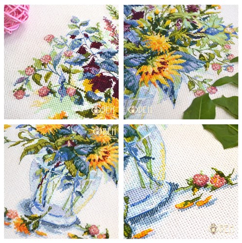 Bouquet with dandelions 1072 Counted Cross Stitch Kit