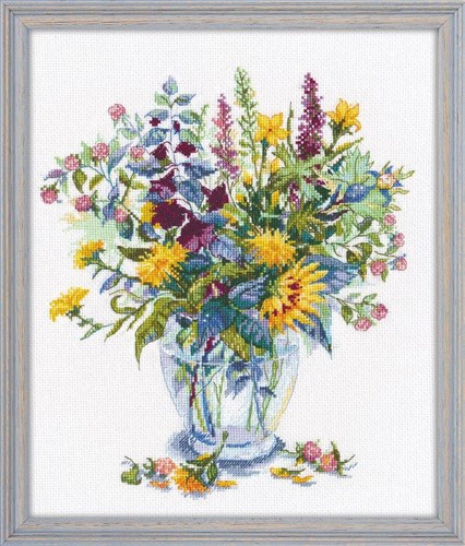 Bouquet with dandelions 1072 Counted Cross Stitch Kit