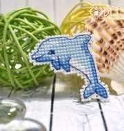 Badge-dolphin 1096 Plastic Canvas Counted Cross Stitch Kit