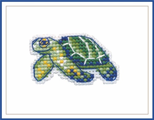 Badge-turtle 1097 Plastic Canvas Counted Cross Stitch Kit