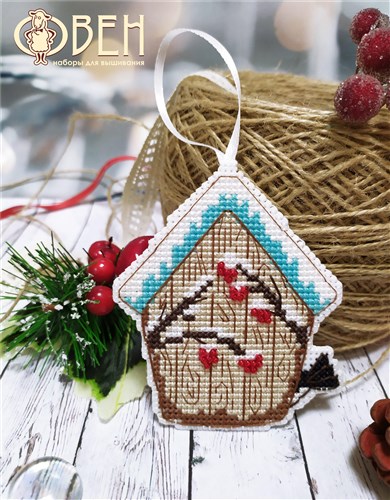 Christmas toy.Birdhouse 1245 Plastic Canvas Counted Cross Stitch Kit