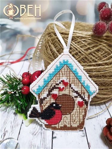 Christmas toy.Birdhouse 1245 Plastic Canvas Counted Cross Stitch Kit
