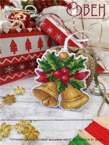 Christmas toy.Bells 1252 Plastic Canvas Counted Cross Stitch Kit