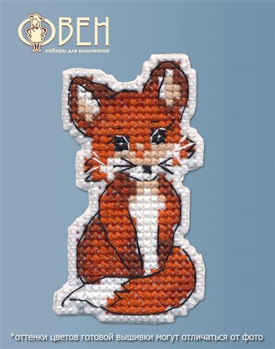 Badge- fox 1319 Plastic Canvas Counted Cross Stitch Kit