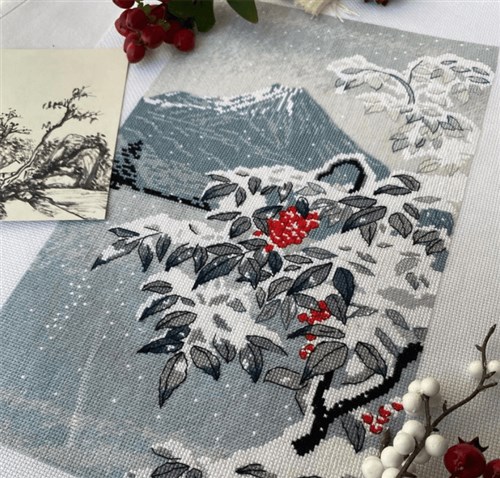 Winter landscape with mountain ash 1398 Counted Cross Stitch Kit