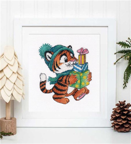 Tiger with Gifts 1427 Counted Cross Stitch Kit