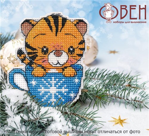 Tiger in a Cup. Magnet 1431 Counted Cross Stitch Kit
