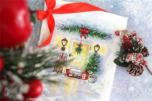 Christmas Door Cross Stitch Kit A-018 / SA-018
