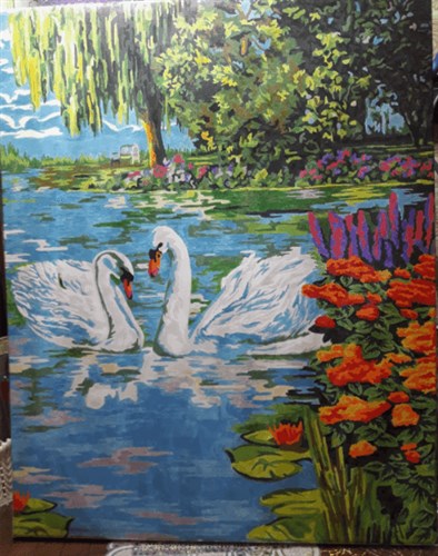 Painting by Numbers kit Crafting Spark White Swans A111 19.69 x 15.75 in