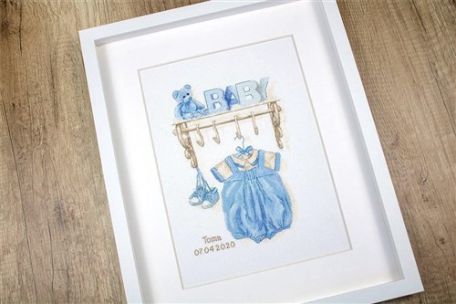 Baby boy birth B1174L Counted Cross-Stitch Kit