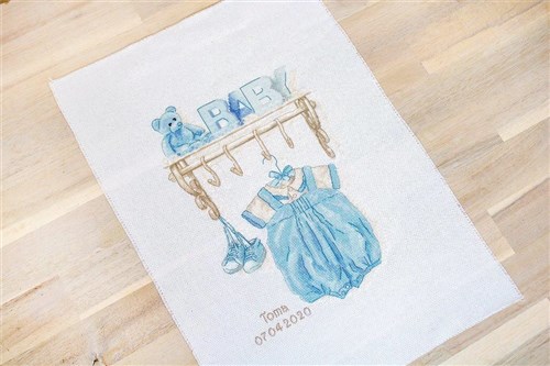 Baby boy birth B1174L Counted Cross-Stitch Kit