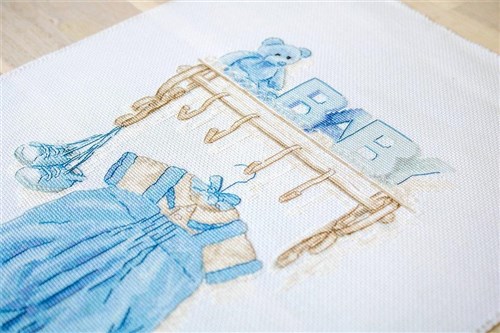 Baby boy birth B1174L Counted Cross-Stitch Kit