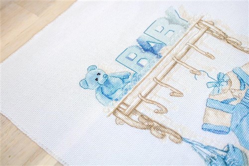 Baby boy birth B1174L Counted Cross-Stitch Kit