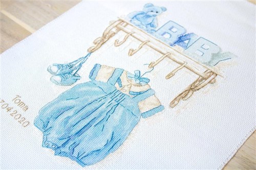 Baby boy birth B1174L Counted Cross-Stitch Kit