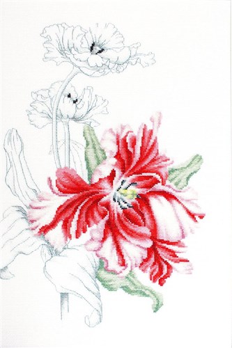 Red tulips B2241L Counted Cross-Stitch Kit