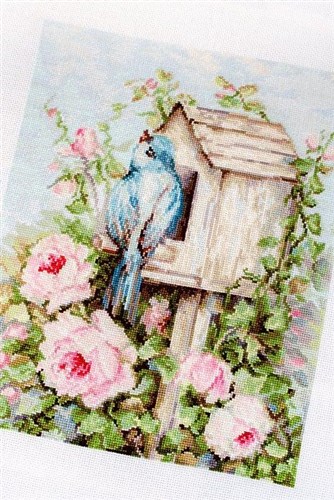Bird House & Roses B2352L Counted Cross-Stitch Kit