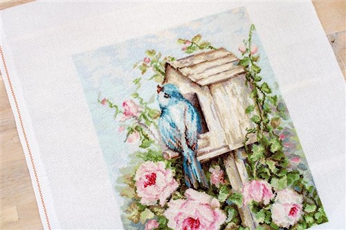 Bird House & Roses B2352L Counted Cross-Stitch Kit