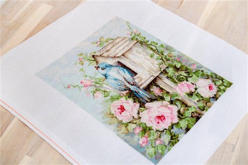 Bird House & Roses B2352L Counted Cross-Stitch Kit