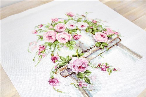 Roses on a Stool  BA2331L Counted Cross-Stitch Kit