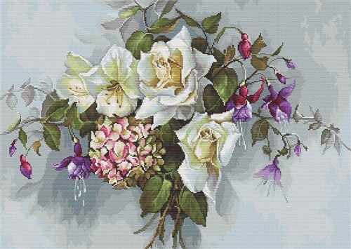 Bouquet with Roses BA2363L Counted Cross-Stitch Kit