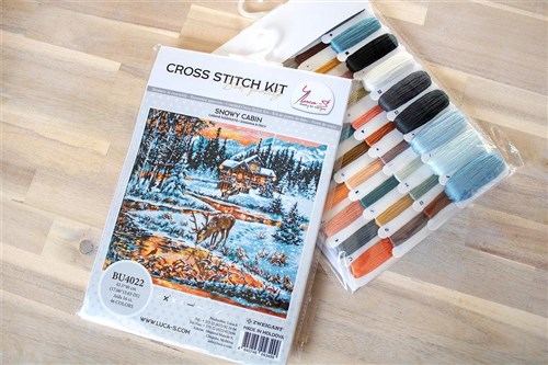 Snowy Cabin BU4022L Counted Cross-Stitch Kit