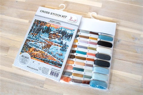 Snowy Cabin BU4022L Counted Cross-Stitch Kit