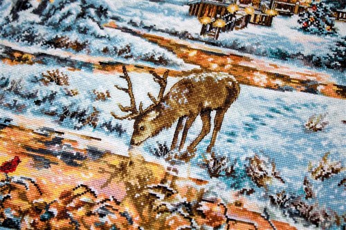 Snowy Cabin BU4022L Counted Cross-Stitch Kit