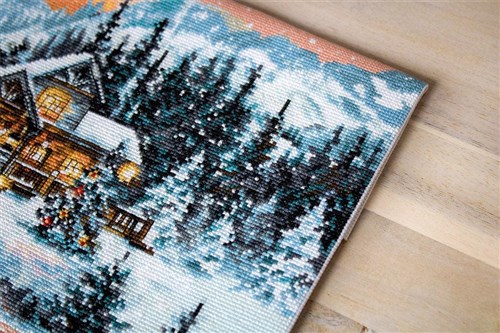 Snowy Cabin BU4022L Counted Cross-Stitch Kit