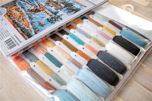 Snowy Cabin BU4022L Counted Cross-Stitch Kit