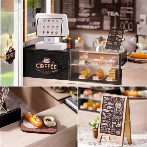 Miniature Wizardi Roombox Kit - Cafe Dollhouse Kit