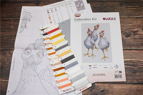 My Chickens CD004L Counted Cross-Stitch Kit