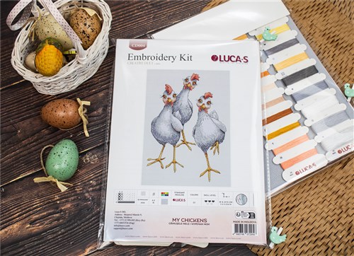 My Chickens CD004L Counted Cross-Stitch Kit