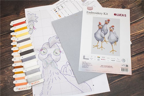 My Chickens CD004L Counted Cross-Stitch Kit