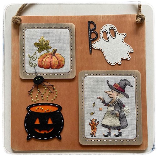 Pumpkin Season Cross Stitch Kit and Frame Set