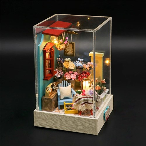 Miniature Wizardi Roombox Kit - Flower Shop Dollhouse Kit