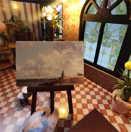 Miniature Wizardi Roombox Kit - House in English style Dollhouse Kit
