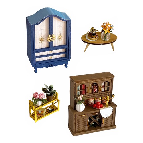 Miniature Wizardi Roombox Kit - House in English style Dollhouse Kit