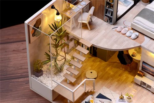 Miniature Wizardi Roombox Kit - House on the Riviera. Dollhouse Kit