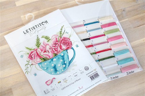 Counted Cross Stitch Kit A cup of roses Leti916
