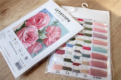 Counted Cross Stitch Kit Pale Pink Roses Leti928