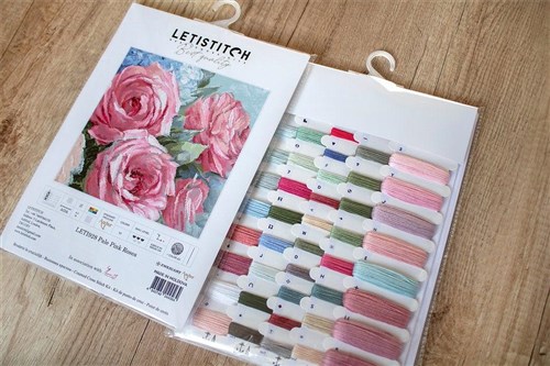 Counted Cross Stitch Kit Pale Pink Roses Leti928