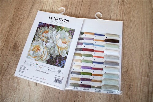 Counted Cross Stitch Kit White Roses Leti930