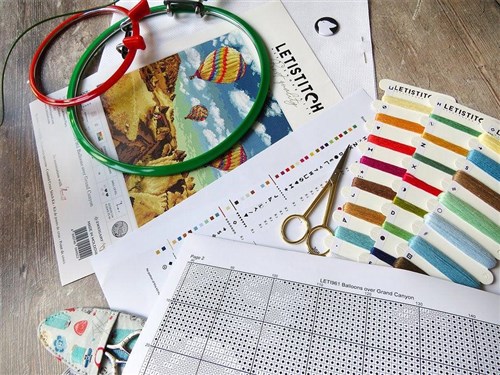 Counted Cross Stitch Kit Balloons over Grand Canyon Leti961