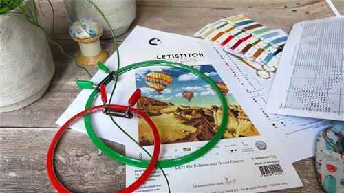 Counted Cross Stitch Kit Balloons over Grand Canyon Leti961