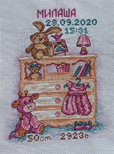 I was Born - Girl. M-103 / SM-103 Counted Cross Stitch Kit